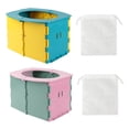 thumbnail image 4 of Lightweight Travel Toilet, Bucket Toilet Potty Chair with Replacement Bags Car Toilet, Camping Toilet, for Hiking Tent Pink, 4 of 4