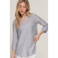 thumbnail image 3 of Long Slv Split Round Neck Stripe Woven Shirt, 3 of 5