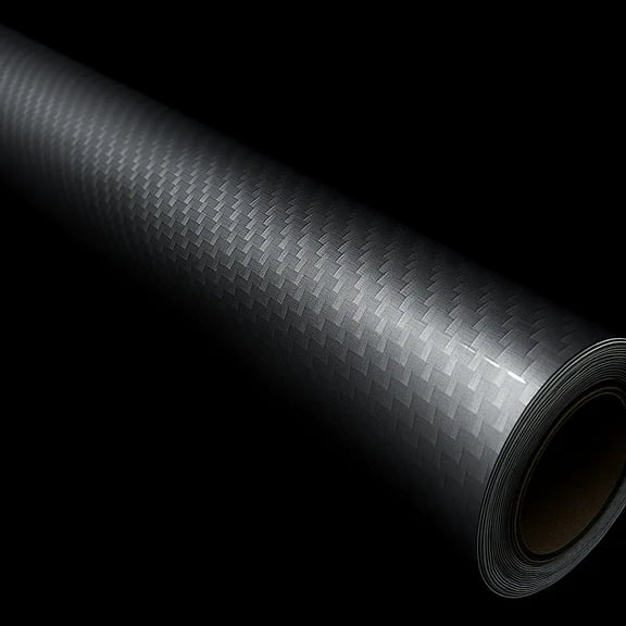 Rockrose 7D Glossy Silver Carbon Fiber Vinyl Wrap, Anti Wrinkle, Air Release - Carbon Fiber Vinyl Wrap for Computer and Laptop Skin, Phone Cover, Helmets, and Automotive - Size: 12" X 60" (1FT X 5FT)