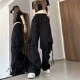 thumbnail image 1 of Pantalones cargo estilo americano retro para mujer, pantalón de baile callejero, fino y holgado, estilo hip hop, con pierna ancha y a la moda, para verano, 1 of 2