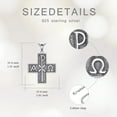 thumbnail image 4 of DVEATR Chi Rho Cross Necklace 925 Sterling Silver Alpha Omega PX XP Symbol Cross Pendant Religious Jesus Christian Jewelry, w/Stainless Steel Chain 22"+2", 4 of 7