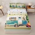 thumbnail image 2 of Homewish Yellow RV Car Campfire Zipper Twin Comforter Sets with Fitted Sheet and 2 Pillowcases, Lodge Cabin Zipper Bedding Set for Men and Women, Stars Reversible, 4pcs, 2 of 6