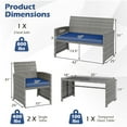 thumbnail image 3 of Gymax 8 Piece Patio Furniture Set Outdoor Wicker Conversation Set w/ Tempered Glass Coffee Table Navy, 3 of 10
