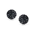 thumbnail image 2 of Round Simple Basic Pave Sparkle Crystal Fireball Disco Ball Stud Earrings For Women Teen Sterling Silver More Colors 8MM, 2 of 5