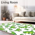 thumbnail image 2 of ODIKA 4x6 Machine Washable Non-Slip Area Rug, Prehistoric Learning Featuring Dino Friends and ABC Blocks Design High Traffic Rug, Green, 729121, 2 of 7