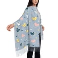 thumbnail image 4 of ZNDUO Vintage Blue Abstract Hearts Pattern Pashmina Shawls，Wraps Winter Warm Soft Scarf for Women, 4 of 8