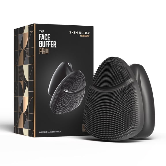 MANSCAPED® The Face Buffer PRO - Men's Electric Face Scrubber for Exfoliating Your Skin, Silicone Face Cleansing Scrubber - Black