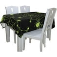 thumbnail image 4 of Coolnut Tablecloth Halloween Green Spider Web Modern Table Cover for Home Decoration Spill Proof Cloth Washable for Dinner Picnic 60"x 60", 4 of 6