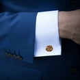 thumbnail image 2 of Mens Rose Plated Stainless Steel Rose Cuff Links, 2 of 3