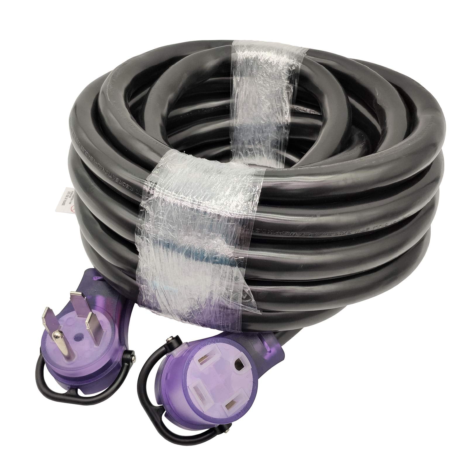 60-Foot Long Range Extension Cord 14-50P Male Plug To 14-50R Female Receptacle Made In American FX1537-60FT Heavy Duty 10/4 10AWG 10-Gauge Real Copper Wire NEMA 