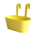thumbnail image 1 of Primegos Metal Hanging Planter Window Flower Plant Holder with Drain Holes Removable Dual Hooks Flower Pot for Balcony Railing Fence, 1 of 7