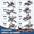 thumbnail image 3 of 1320 Pieces Aircraft Carrier Building Blocks Set, Military Battleship Model Toy with Army Car, Helicopter & Boat, Military Toys Gift for Kids Boys Girls Age 6-12, 3 of 7