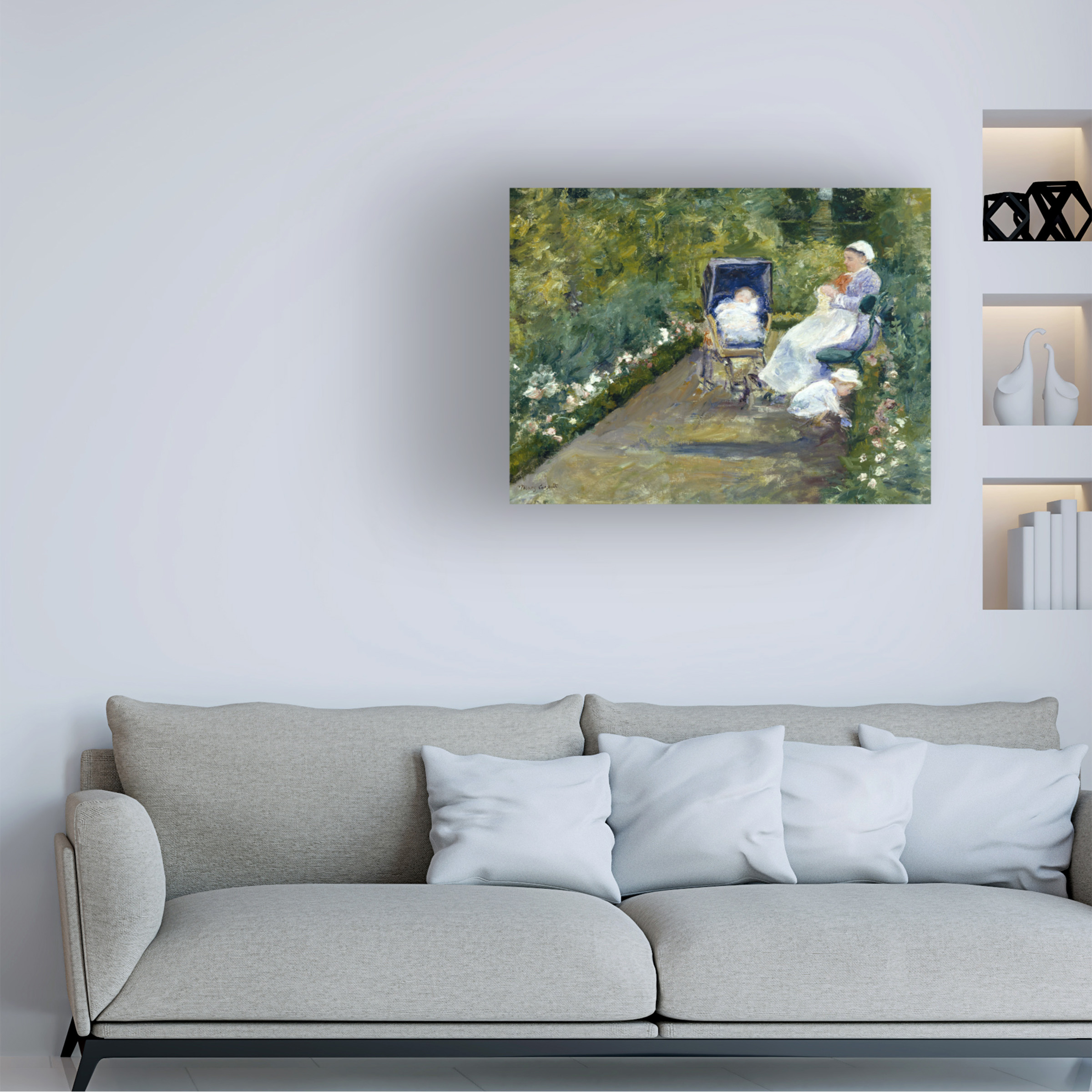 Cassatt 'Children In The Garden With Nanny' Canvas Art