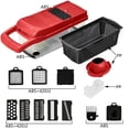 thumbnail image 7 of Vegetable Chopper,12-in-1 Multifunctional Food Chopper,Professional Onion Chopper with 7 Blades,Vegetable Cutter with Container for Salad,Potato,Carrot,and Garlic; Essential Kitchen Tool(Red), 7 of 7