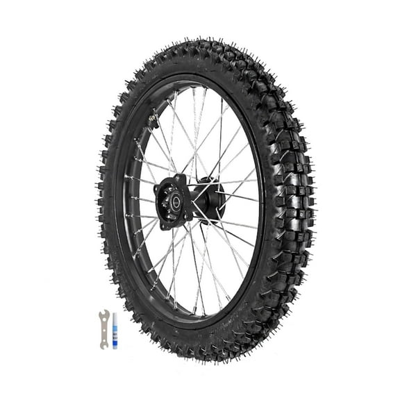 70/100-17 (2.75x17) 1.6x17 inch Front Wheel Tire and Rim Inner Tube With 15mm Bearing Assembly for Dirt Pit Bike Trail Apollo Taotao SSR 110cc 125cc 140cc 150cc 160cc