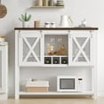 thumbnail image 1 of BeesClover Coffee Bar Cabinet, Console Entryway Table with Storage, Farmhouse Sideboard Buffet Cabinet with Sliding Barn Doors, Wine Liquor Cabinet with Racks for Kitchen, Hallway, Living Room, 1 of 9