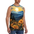 thumbnail image 2 of Fotbe Elegant Sunset Sunflower Men's Camiseta sin Mangas Estampada para Hombres, Playera Casual para Gimnasio, Entrenamiento, Playa-Medium, 2 of 7