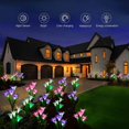 thumbnail image 4 of Paquete de 4 luces solares para exteriores, luces solares mejoradas para jardín con 16 flores de lirio más grandes y un panel solar más ancho. Afortunado Sencillez, 4 of 5