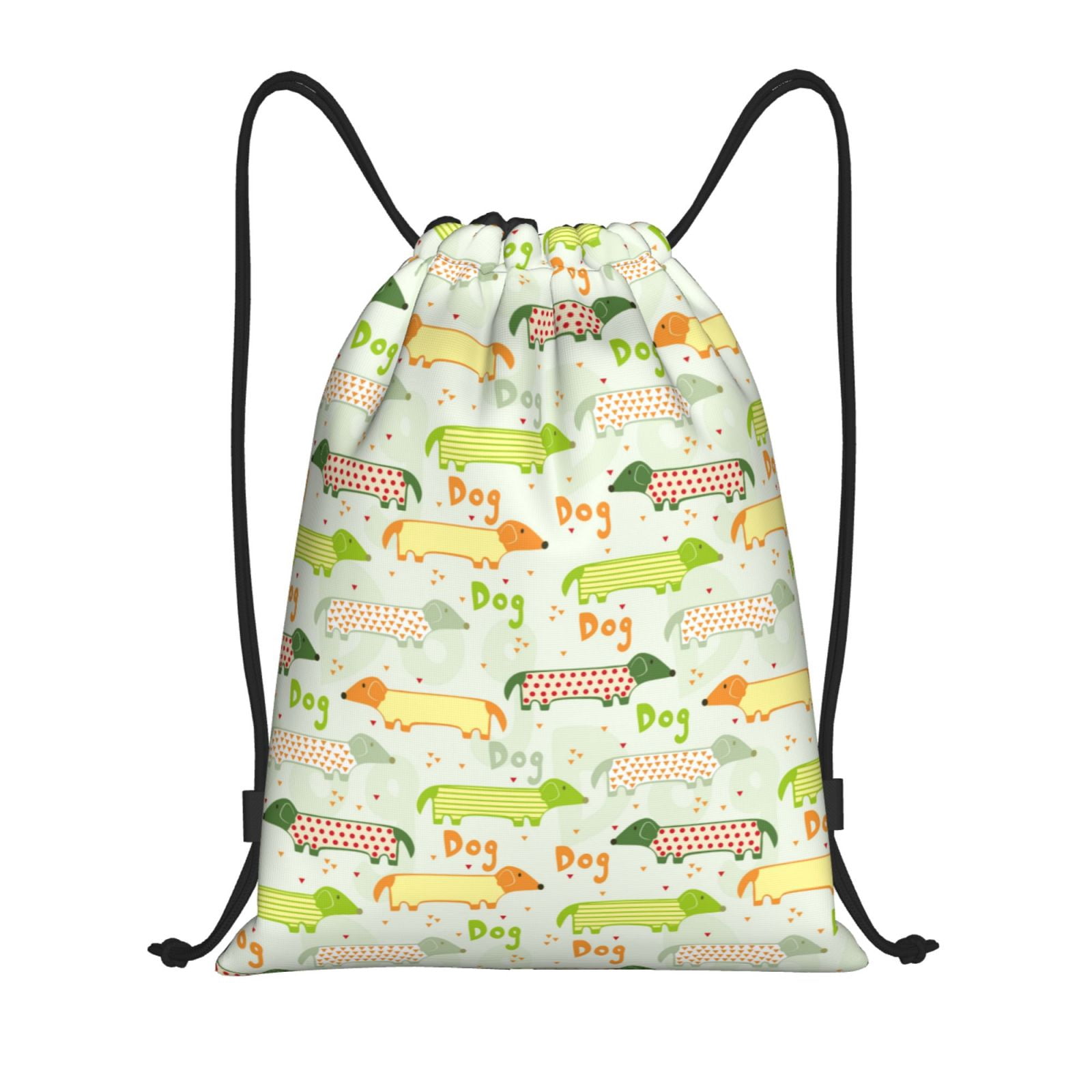 Bingfone Dachshund Dog Puppy Drawstrings Backpacks Bags for Men Women Gym Drawstrings Bag-Small