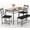 Gray, variant on Panapinka Industrial Wood Top 4-Piece Dining Table Set with 2 Upholstered Chairs & Storage Bench, Metal Frame Kitchen Dining Furniture in Bas-Relief/Tiger Wood/Teak Oak Finishes for Small Apartment