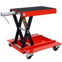 80-Char Motorcycle Lift Scissor Jack with Dolly Stand & Wide Deck Bike Rack