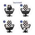 thumbnail image 4 of Colorful Office Chair Slipcover, Black and White Checkered Pattern with Lively Colored Dots Modern Geometric Tile, Protective Stretch Decorative Fabric Cover, Standard Size, Multicolor, by Ambesonne, 4 of 5