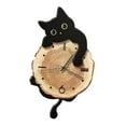 thumbnail image 3 of CoudarTitie Cat Wall Clock Pendulum Decorative Clock Modern Stylish Wall Ornament for Indoor Black, 3 of 9