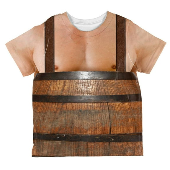 Halloween Man in Barrel Suspenders Costume All Over Toddler T Shirt Multi 2T