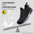 thumbnail image 5 of SPIEZ Women’s Composite Toe Safety Shoes with Air Cushion, ASTM F2412 Certified Puncture-Proof Work Sneakers, Comfortably for All-Day Wear-Black Purple Size 7, 5 of 8