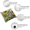 thumbnail image 4 of Nawypu Ink Painting Watercolor Yellow Sunflowers Blue Flowers Summer Decorative Throw Pillow Cover Case Home Living Room Bed Sofa Car Square, 4 of 6