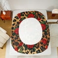 thumbnail image 5 of Manfei Leopard Print 3pcs Twin Sheet Sets,Red Rose Twin Fitted Sheet,Flower Animal Breathable Flat Sheet,Floral Room Decor, 5 of 7