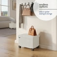 thumbnail image 6 of Hearth & Harbor Storage Ottoman Bench, Boucle 16" Ottoman with Storage , White, 6 of 9