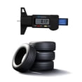 thumbnail image 1 of Tire Thread Depth Vernier Caliper Digital Display 0-25.4mm Meter Detection Resettable Portable Marking Gauge Ruler Monitoring Black, 1 of 8