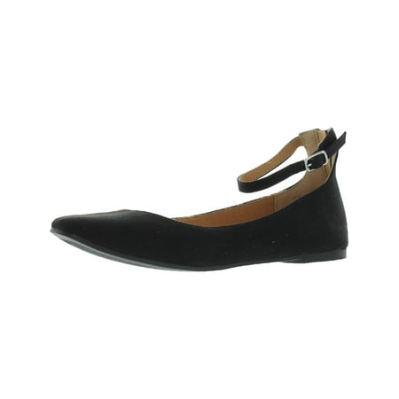 

Sun + Stone Womens Noor Faux Leather Ankle Strap Flats