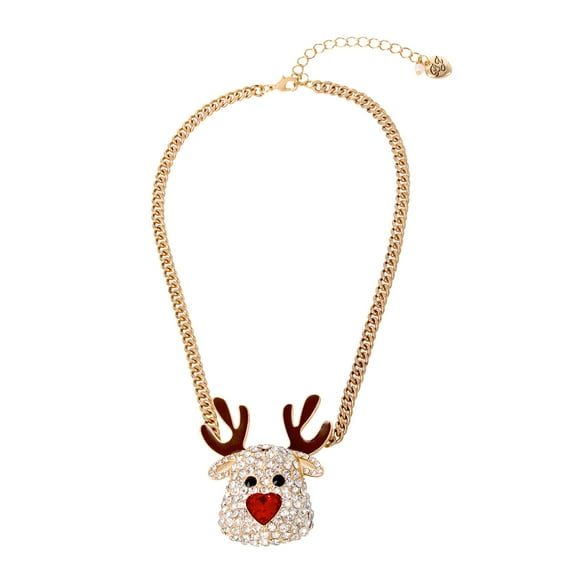 Betsey Johnson Reindeer Pendant Necklace