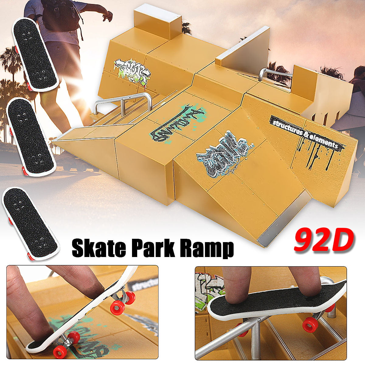 Skate Park Ramp Parts for Tech Deck Finger Board Finger Board Ultimate Parks 92C