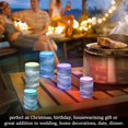 thumbnail image 7 of Watercolor Stars Pattern Flameless LED Candle Set with Remote, Battery Operated Color Changing Pillar Candles, Set of 2, 7 of 7