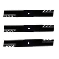 (3) Toothed Mulching Mower Blades Fits Exmark 52" Deck 103-2528 103-6584-S
