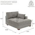 thumbnail image 5 of DREAMSIDEA Oversized Chaise Lounge for Living Room Modern Corduroy Sofa with Left Armrest Indoor Lounge Chair,Light Grey, 5 of 9
