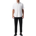 thumbnail image 2 of INSPIRE CHIC Mens Linen Shirts Short Sleeve Button Down Casual Summer Hawaiian Beach Shirts XL White, 2 of 5