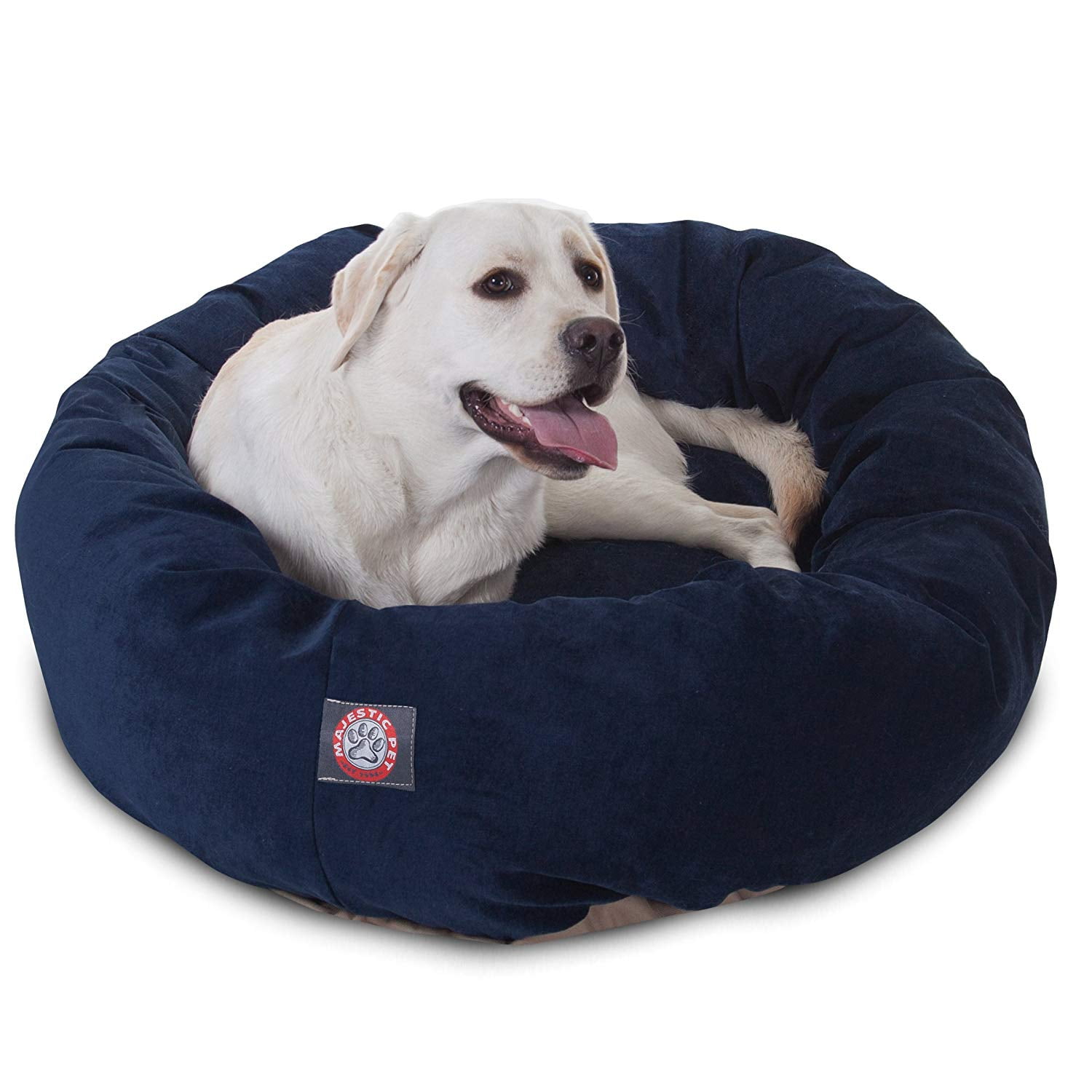 Majestic Pet Products 40" Suede Bagel Dog Bed Removable Cover