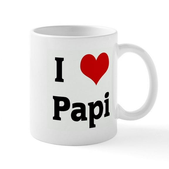 CafePress - I Love Papi Mug - 11 oz Ceramic Mug - Novelty Coffee Tea Cup