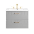 thumbnail image 2 of Modway Daybreak 24" Modern Wood/Ceramic Bathroom Vanity in Light Gray/White, 2 of 8