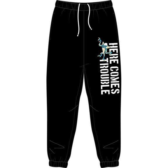 Gremlins Here Comes Trouble Unisex Adult Black Graphic Sweatpants - M