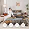 thumbnail image 4 of Manfei Vintage RV Car Queen Comforter Set 3 Pieces,Happy Adventure Comforter Sets Queen,Brown Blue Gray,1 Comforter and 2 Pillowcases,Reversible, 4 of 6
