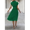 thumbnail image 3 of NAYAOTO Womens Casual Midi Dresses Solid V Neck Short Sleeve Button Shirt Belted Dress with Pockets for Spring Summer 2026, 3 of 7