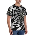 thumbnail image 2 of Bixox Men's 3D Vortex Illusion Printed Short Sleeve Skinny Athletic T-Shirt, 2 of 6