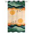 thumbnail image 2 of nqOlkjepod Outdoor Curtains for Patio Waterproof, Green Orange Mountain Outdoor Privacy Panels Grommet, Sunset Birds Abstract Art Blackout Outside Curtains for Porch/Cabana/Pergola 54"x108", 1 Panel, 2 of 8