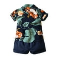 thumbnail image 3 of IROINNID Toddler Boy's Summer Fashion Bow Tie Printed Tops Casual Shorts Vacation Outfits, 3 of 8