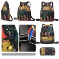 thumbnail image 3 of Lightweight Drawstring Backpack Cute Bunny Print Sack Bag Multifunctional String Foldable Large Capacity Bag With Adjustable Shoulder Straps Gym Bag Women For Sports Travel And Daily Use, 3 of 7